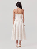 Embossed Jacquard Halter Midi Dress