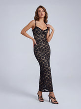 Floral Lace Bustier Maxi Dress