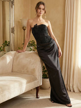 Mesh And Satin Maxi Dress