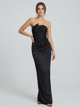 Mesh And Satin Maxi Dress