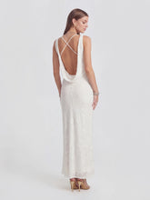 Backless Jacquard Maxi Dress