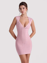 Glossy Sculpting Bandage Mini Dress