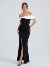 Bardot Bow Detail Maxi Dress With Thigh Split