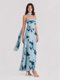 Brushstroke Floral Print Maxi Dress