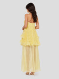 Floral Organza Ruffle Maxi Dress