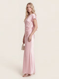 Captivating Presence Satin Cowl Back Maxi Dress