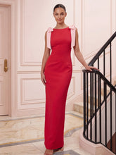 Valentine's Day Exclusive - Contrast Bow Detail Woven Maxi Dress