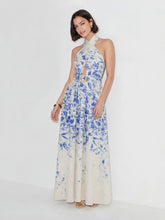 Cotton Floral-Print Belted Maxi Dress