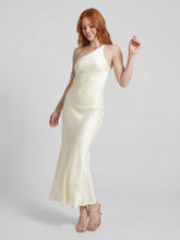 One Shoulder Satin Maxi Dress