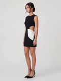 Exquisite Dimensional Bow Cutout Crepe Mini Dress