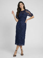 Floral Appliqué Midi Dress