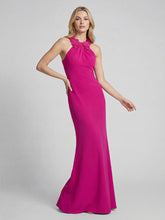 Floral Embellished Halter Mermaid Maxi Gown