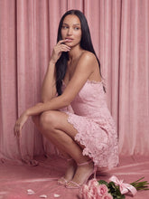 Valentine's Day Exclusive - Floral Embroidered Mesh Bodycon Mini Dress