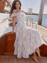 Floral Print Off-Shoulder Maxi Dress with Ruffle Detail