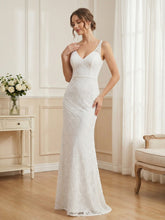 White Lace Sleeveless Mermaid Maxi Dress