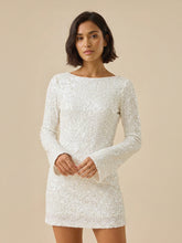 Glamorous Sequined Backless Mini Dress With Bow