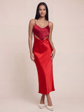 Heart-shaped cutout Satin Maxi dress