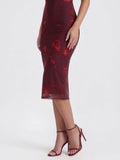 Lace-Trimmed Backless Dress with Floral Print