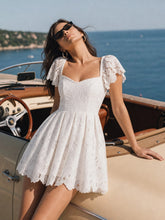 Lace Sweetheart-Neck Mini Dress