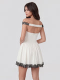 Lace Trim Off-Shoulder Mini Dress