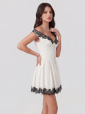 Lace Trim Off-Shoulder Mini Dress