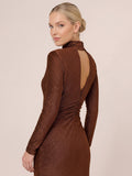 Long Sleeve Shimmer Knit Midi Dress