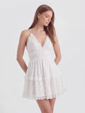Low Back Cami Strap Lace Mini Dress