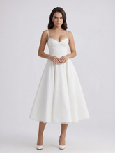 Bustier Stretch Satin Midi Dress