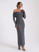 Off Shoulder Diamante Maxi Dress
