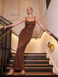 Mesh-Back Maxi Dress with Hot-Fix Detail