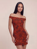Off-Shoulder Floral Print Mini Dress