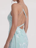One-Shoulder Sheer Hem Maxi Dress