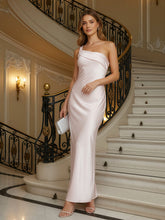 Romantic Tales Satin One Shoulder Maxi Dress