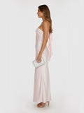 Romantic Tales Satin One Shoulder Maxi Dress