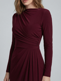 Ruffle Long Sleeve Sheath Gown