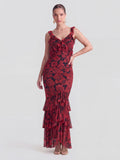 Ruffled Backless Romantic Date Maxi Dress