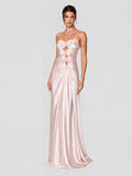 Satin Maxi Dress with Cut-Out Bows