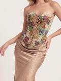 Sculpted Floral Corset Gown