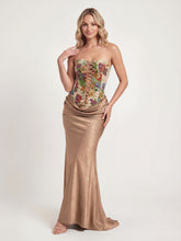 Sculpted Floral Corset Gown