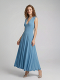Sleeveless Sheer Ruffled Maxi Dress