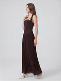 Pleated Halter Maxi Dress
