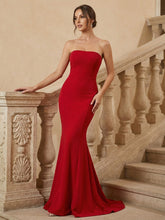 Strapless Bandeau Fishtail Maxi Dress