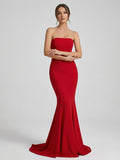 Strapless Bandeau Fishtail Maxi Dress