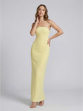 Strapless Crepe Maxi Dress