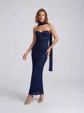 Strapless Scarf maxi Dress