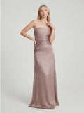 Strapless Taffeta Maxi Dress