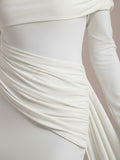 Timeless Sculptural Drape Jersey Maxi Dress