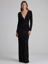 Velvet Burnout Long Sleeve Gown