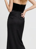 Women's Strapless Velvet Bodice Gown