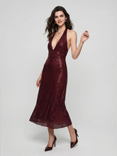 Diamante Halter Midi Dress
